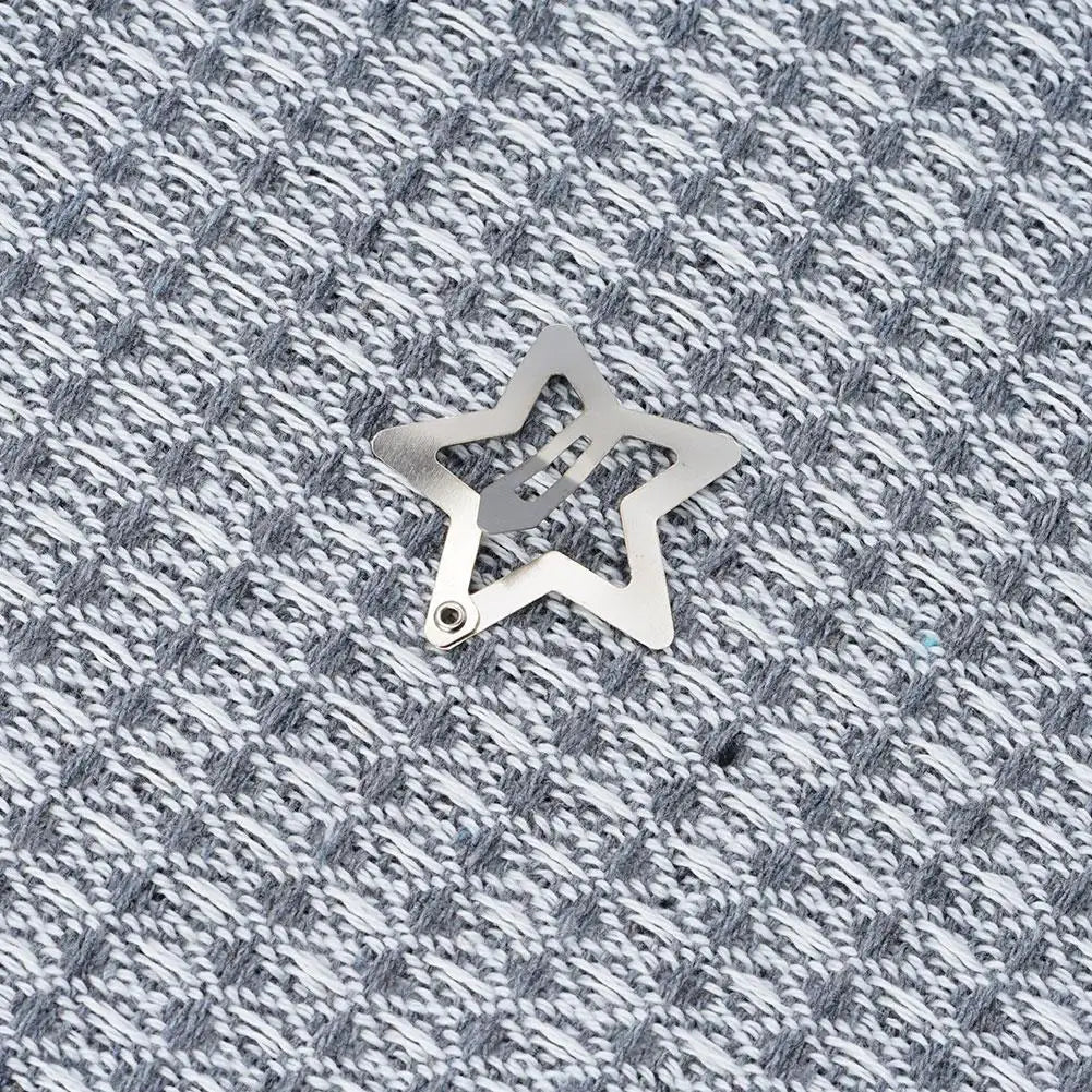 10/50/100pcs Silver Star Hair Clips for Girls Filigree Star Metal Snap Clip Women Simple BB Hairpins Barrettes Hair Accessories